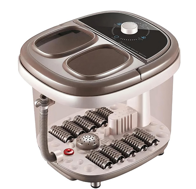 Kinyo 滑動式滾輪按摩足浴機 400 x 350 x 260mm 2.2kg, IFM-6001, 棕色 + 米色