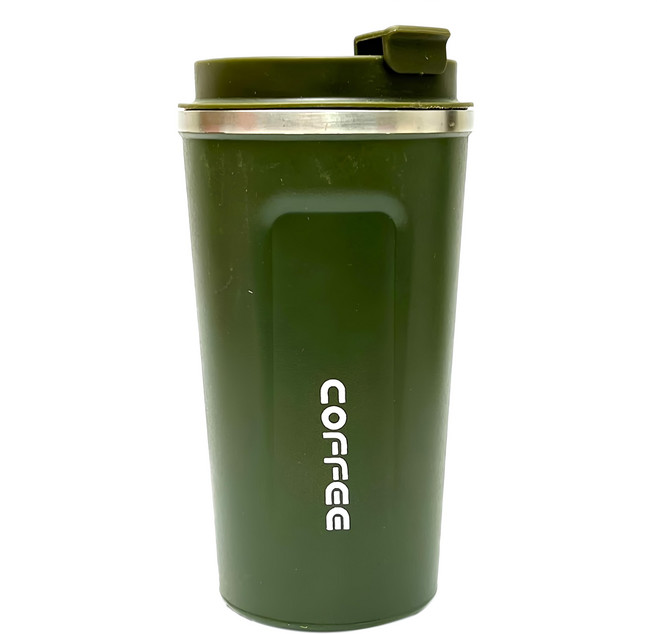 COFFEE 保溫咖啡杯 智能顯溫款, 綠色, 510ml, 1個