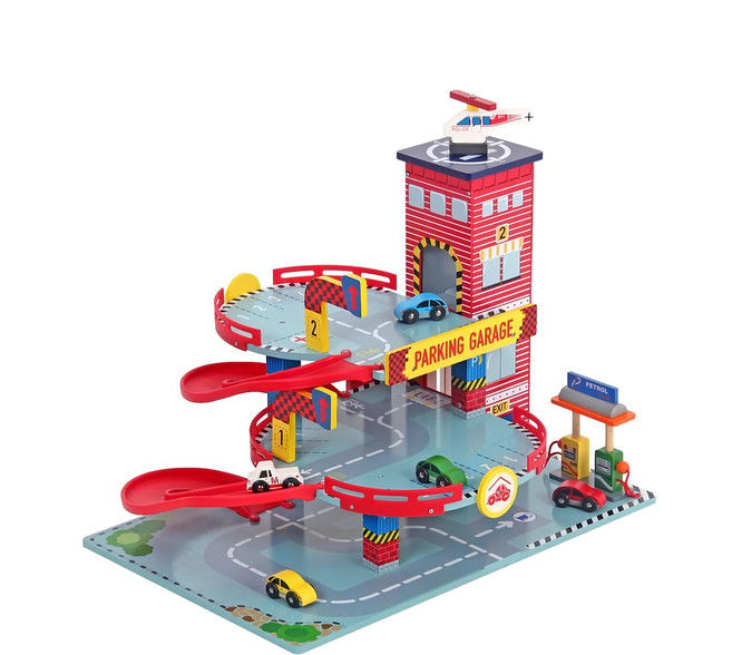 mentari 高樓層迴旋立體停車場 MT-3381 紅色 橡膠木 台灣零件, 1組