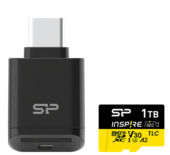 Silicon Power 廣穎電通 高速4K UHS-I U3 A2 microSDXC 高速記憶卡 附讀卡機 SP001TBSTXLA2VC2 空拍機/GoPro適用, 1TB, 1個