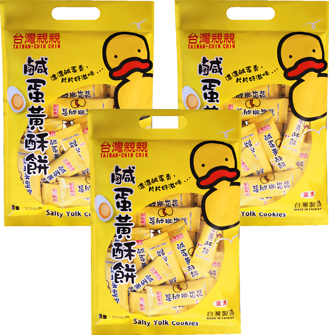 台灣親親 鹹蛋黃酥餅, 250g, 3袋