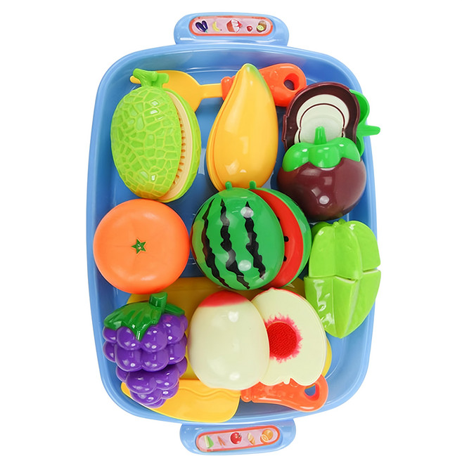水果切切樂8件組 葡萄版 附大盤子 + 刀叉 ST903B, 1組, 水果模型