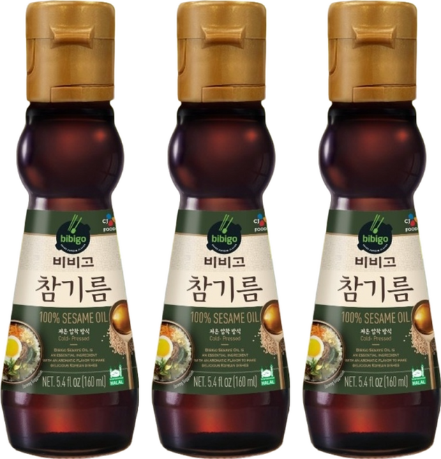 CJ bibigo 芝麻油 160ml 100% 冷壓榨取, 3罐