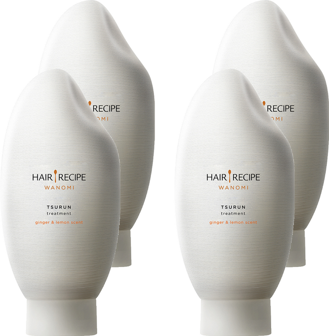 HAIR RECIPE 髮的食譜 米糠溫養修護護髮精華素 檸檬生薑 溫和養護頭皮 髮絲綻放光澤, 350ml, 4瓶