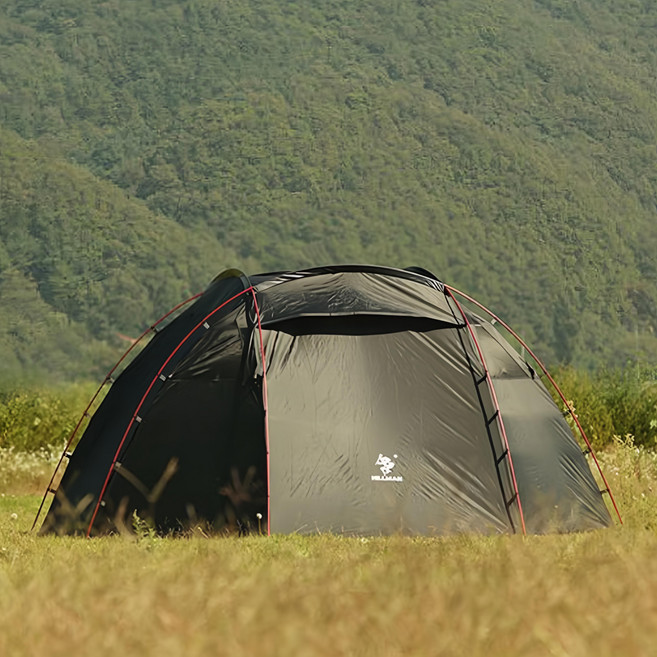 HILLMAN 庇護所型碉堡圓頂帳 ver3 + 地布 + 頂布 套組, 黑色, 3人