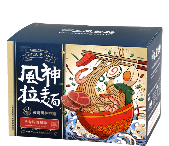 Shan Feng 三風製麵 非炸免煮長崎風神拉麵, 3包