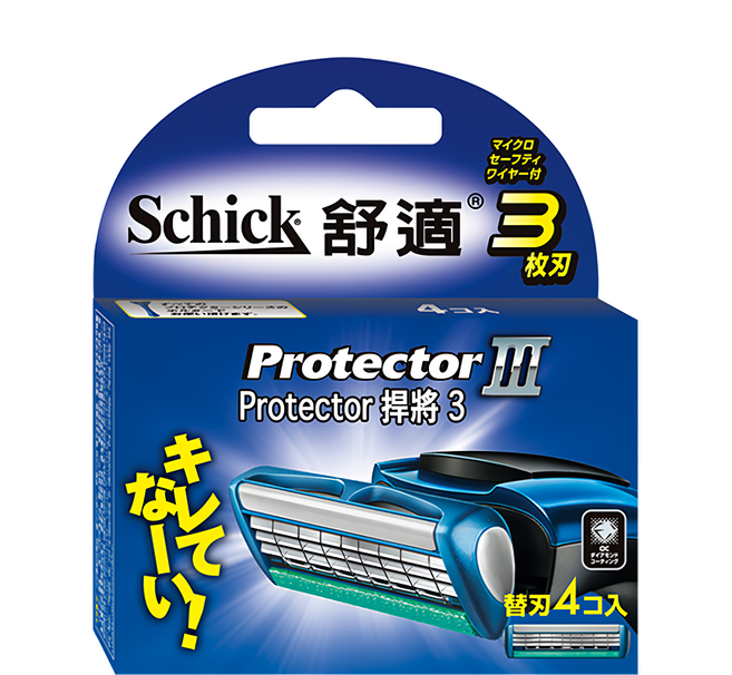 Schick 舒適牌 冰藍悍將3刀片, 4入, 1盒