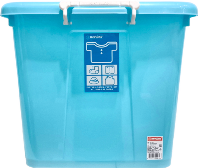 KEYWAY 聯府 銀彩滑輪整理箱 110L, 藍色, 1個