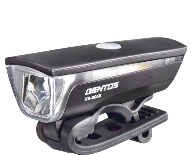 GENTOS 自行車燈 XB-805R 適用管徑22-31mm IPX4防水防塵等級 160流明 USB充電, 黑色, 1個