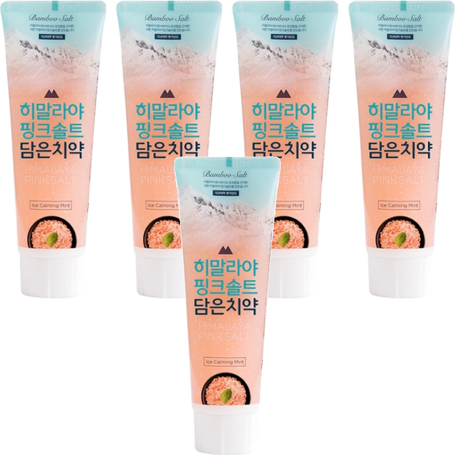 LG 生活健康 喜馬拉雅粉晶鹽 牙膏 冰澈薄荷, 100g, 5條