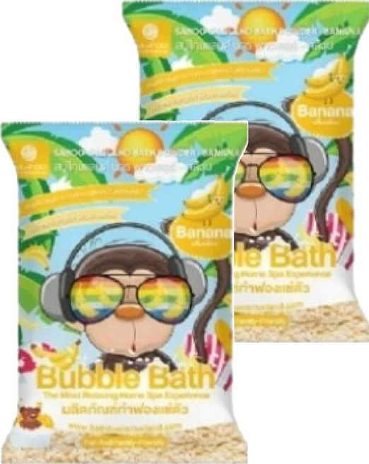 Saboo 台灣公司貨 泡沫沐浴粉 BANANA 香蕉, 100g, 2包
