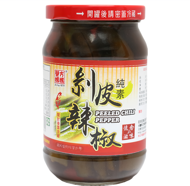 譽方媽媽 剝皮辣椒, 380g, 1罐