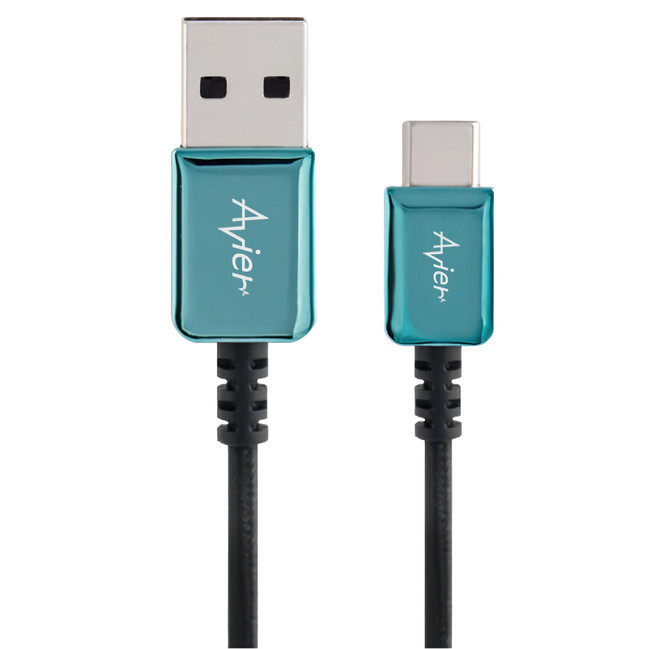 Avier CLASSIC USB A-USB C 高速充電傳輸線, 30cm, 藍色, 1條