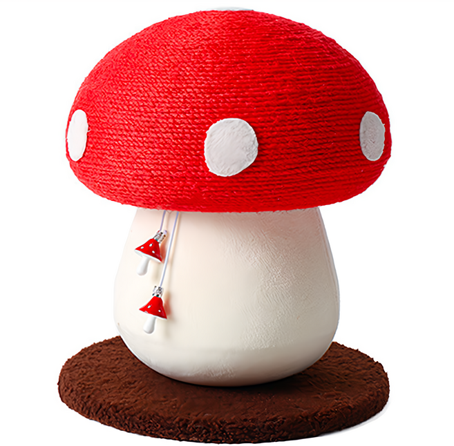 YOGiSSO 蘑菇造型貓抓柱, 紅色, 1個