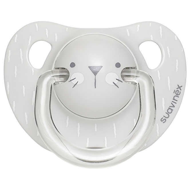 suavinex 蘇維妮 Hygge 小獅子款矽膠奶嘴, 6~18個月, 灰色獅子, 1個
