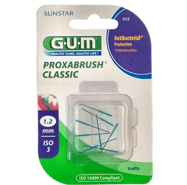 SUNSTAR 三詩達 G.U.M 牙間刷補充組 紫色, 1.2mm, 8支, 1盒