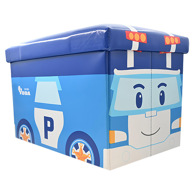 YODA 優的寶貝 救援小英雄收納箱 高質感皮革紋材質 邊緣光滑無毛邊 組裝簡單 不占空間, 藍色, 1個