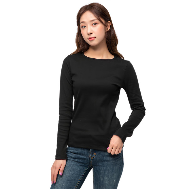 CARET 女士休閒標準版羅紋長袖上衣