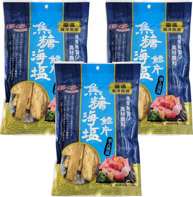 珍珍 焦糖海塩鱈片, 60g, 3包