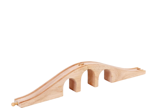 Mentari 拱橋 軌道配件 輕質硬木 橡膠木 台灣零件 訓練手眼協調、空間邏輯概念, 1組