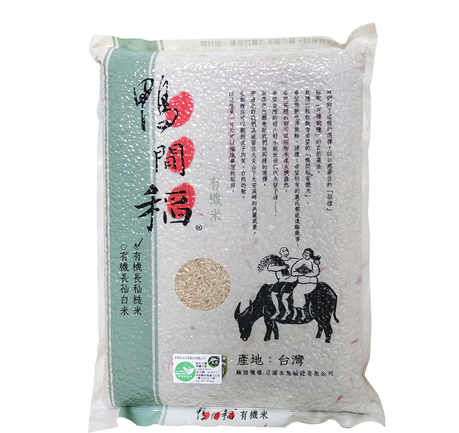 鴨間稻 有機長秈糙米, 3kg, 1包, CNS三等