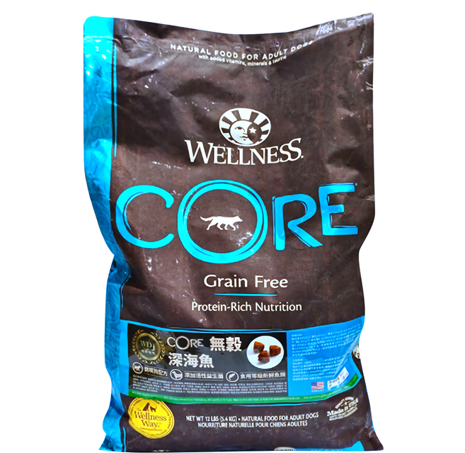 WELLNESS 寵物健康 CORE無穀乾飼料 犬用, 深海魚, 5.4kg, 1袋