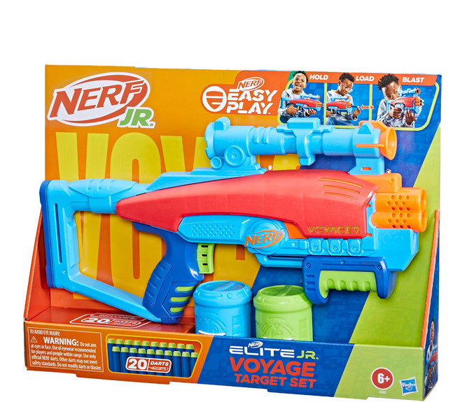 Hasbro 孩之寶 NERF 樂活打擊 小菁英系列 玩具槍練習組, 遠行者射擊器 藍色 + 紅色 + 橘色, 1組