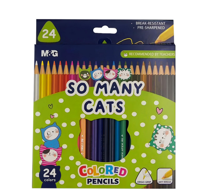 M&G STATIONERY 晨光文具 CAT 色鉛筆24色, 24色, 1盒