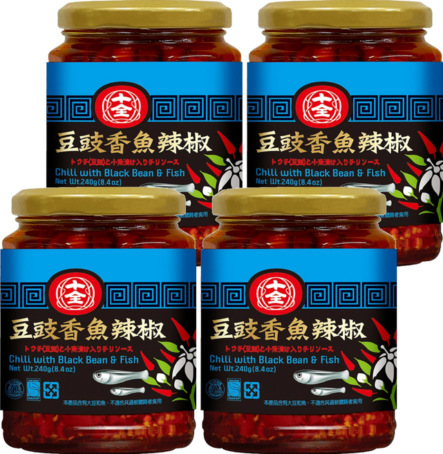 十全 豆豉香魚辣椒, 240g, 4罐