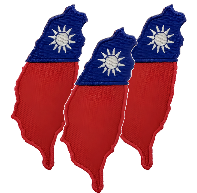 A-ONE 匯旺 台灣地形 國旗刺繡布貼, 彩色, 3件