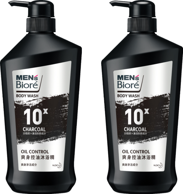 MEN's Biore 男性爽身控油沐浴精 竹炭深層清潔 長時間清爽 油性肌膚適用, 750g, 2瓶