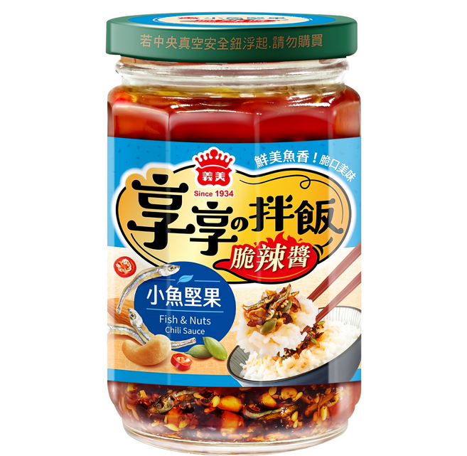 義美 享享の拌飯 小魚堅果脆辣醬, 1個, 230g