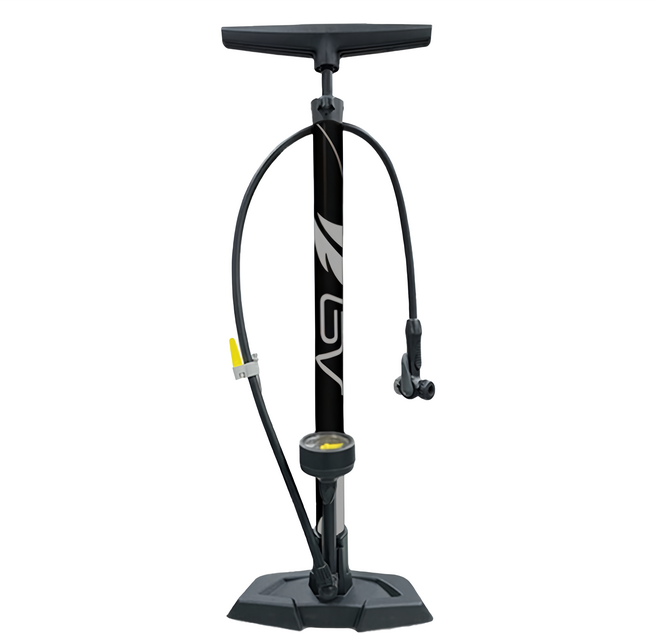 BV 高壓直立式單車打氣筒 筒高61cm 把手22.6cm 底座寬21.5cm, 黑色, 1組