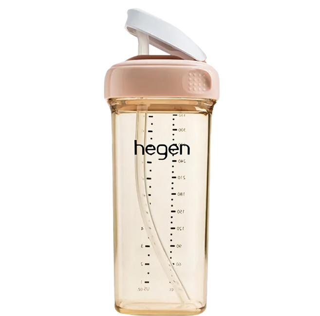 hegen 台灣公司貨 PCTO 輕飲時光PPSU方圓型寬口吸管杯3.0, 嫣粉色, 330ml, 1個