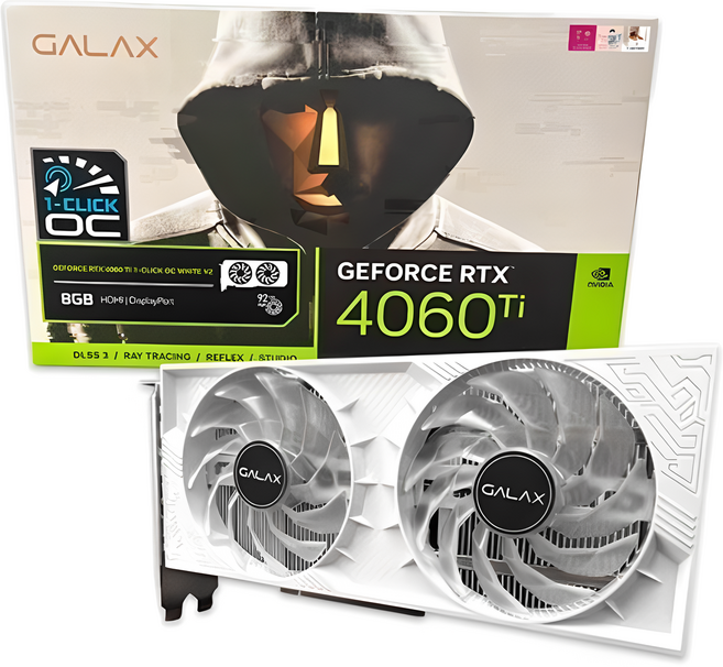 갤럭시 GALAX 지포스 RTX 4060 Ti WHITE OC V2 D6 8GB