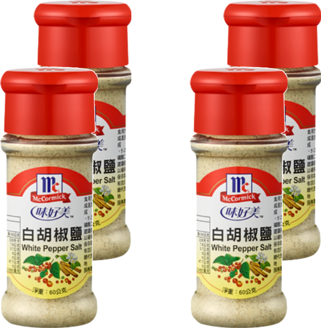 McCormick 味好美 白胡椒鹽 無添加人工色素與防腐劑, 60g, 4瓶
