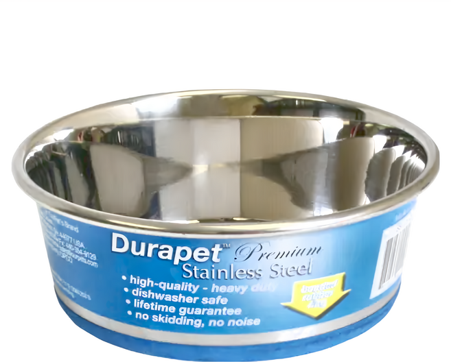 Durapet 不鏽鋼防滑狗碗 - M 優質耐用 可用洗碗機清洗 靜音, 不鏽鋼色, 1個