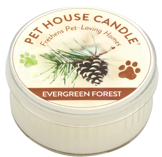 PET HOUSE 室內除臭寵物香氛蠟燭 翡翠松林, 60g, 1罐