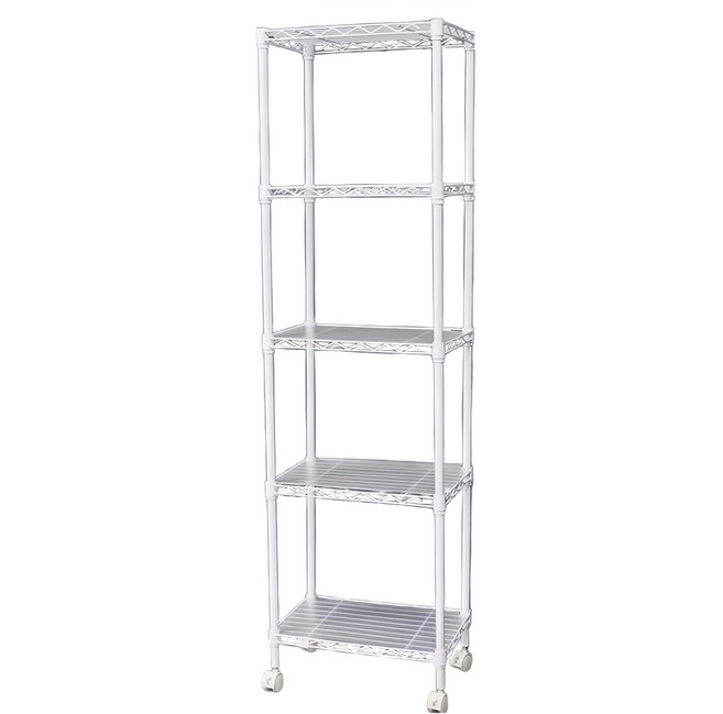 Steel Tycoon 鋼鐵力士 五層架 含PP + 滑輪 28 x 43 x 150cm, 白色, 5層
