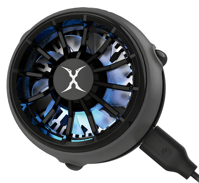 FOXXRAY 狐鐳 磁吸製冷手機散熱器 FXR-CPC-02 TEC Cooling 藍光靜音風扇, 黑色, 1個