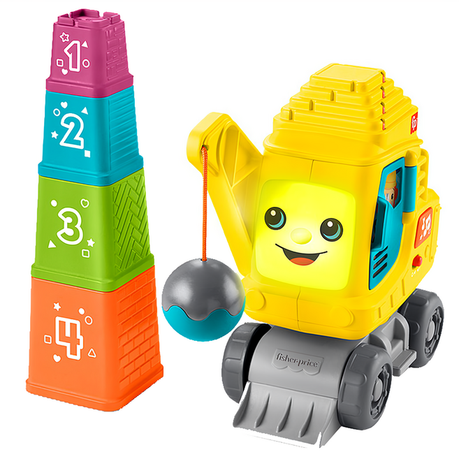 fisher-price 費雪 數字堆疊工程車組 9-36個月, 1組