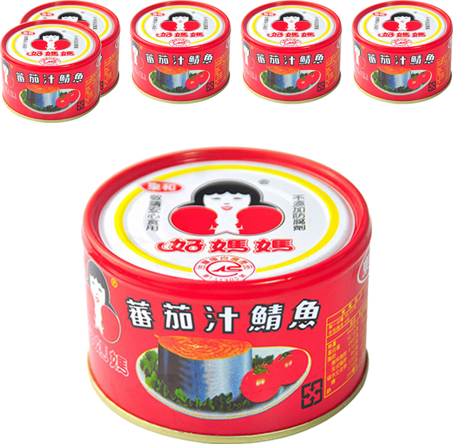 東和食品 How Mama 蕃茄汁鯖魚罐頭 平二號 紅罐, 230g, 6罐