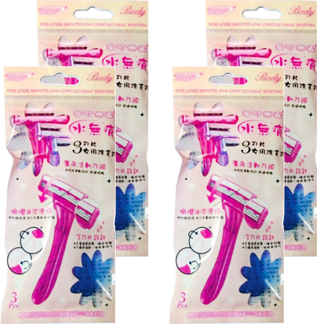 DORCO 多可樂客 3刀片除毛刀 LT0002-3, 3支, 4組