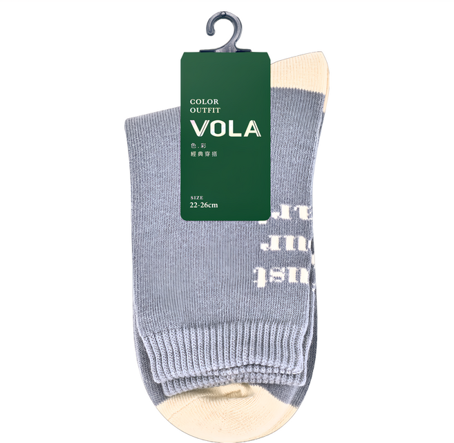 VOLA 維菈 百搭撞色英文長襪 4雙