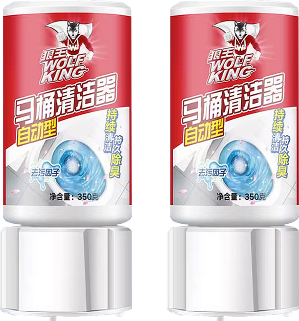 WOLF KING 狼王 瞬潔馬桶自動清潔劑, 350ml, 350g, 2瓶