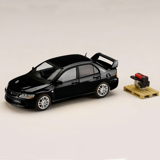 Hobby JAPAN 1/64 三菱 MITSUBISHI LANCER EVOLUTION 9 GSR + 展示引擎, 1個