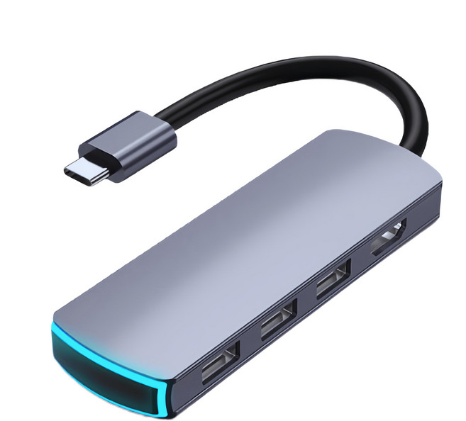 CorPro 核心聯環 6合1 超極速4K高規傳輸HUB Type-C 支援HDMI, 1個, 銀灰色