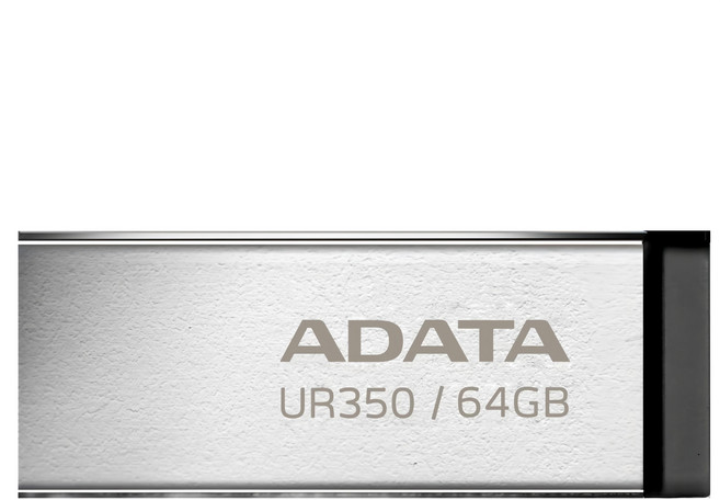 ADATA 威剛 USB3.2 隨身碟 UR350 銀黑色 64GB 高速傳輸 輕巧便攜, 1個