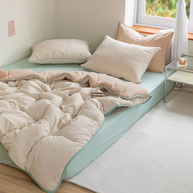 shez Home 柔軟起司水洗雙面薄被, 桃百吉餅