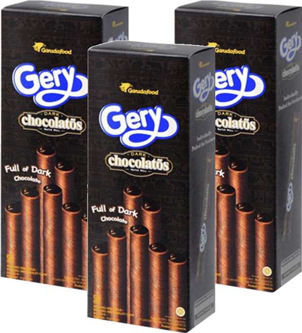 Gery 芝莉 捲心酥 黑巧克力口味, 140g, 3盒